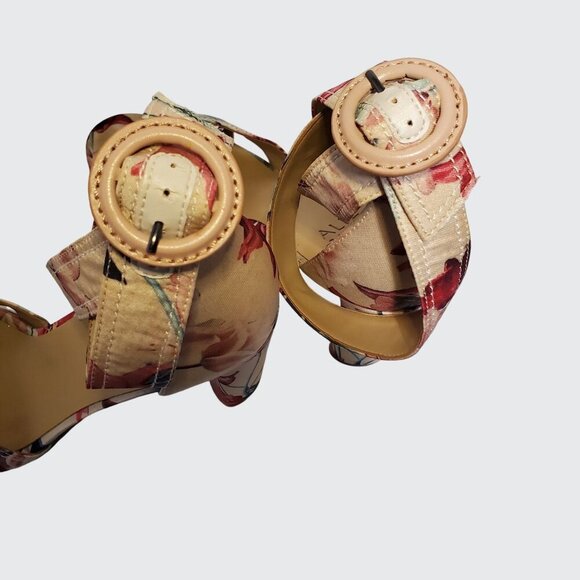 Naturalizer Rinna High Heeled Floral Ankle Wrap with Buckle Women's Shoe Size 9M - Picture 7 of 10